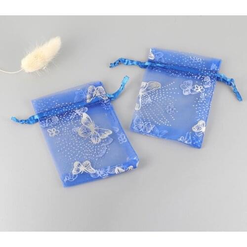 1/10/50PC Organza Blue Color Gifts Bags Candy Party Wedding Favors Decoration Packaging Pouches Charm Fashion Family Friendfs