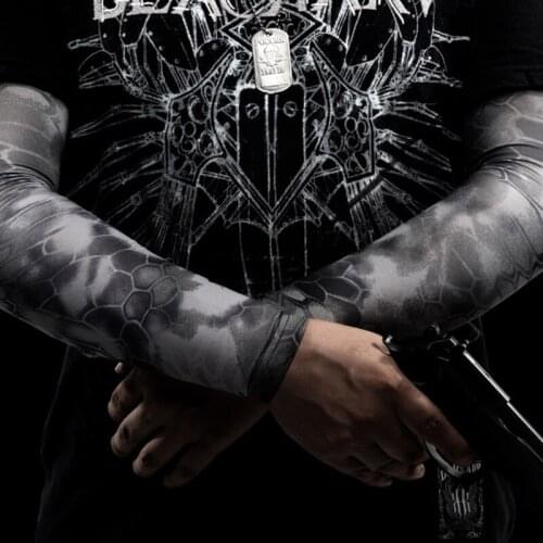 1 Pair Outdoor Sports Camouflage Anti-UV Elastic Cooling Compression Arm Sleeves Sports Sleeve Sun UV Protection Arm Sleeves