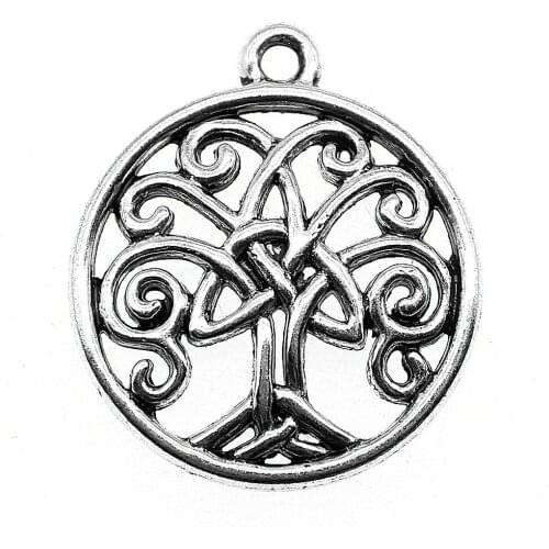 10pcs Charm Triquetra Symbol Life Tree Triquetra Symbol Life Tree Charms Antique Silver Color Triquetra Life Tree Charms 20x23mm