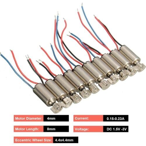 10x 4x8mm DC 1.5-3V Micro Cell Phone Coreless Vibration Motor Vibrator For SANYO High Quality Vibration motor