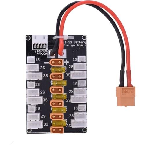 1S-3S XT30 Plug Lipo Battery Parallel Charging Board with 6pcs XT30 to XT60 RC Battery Parts