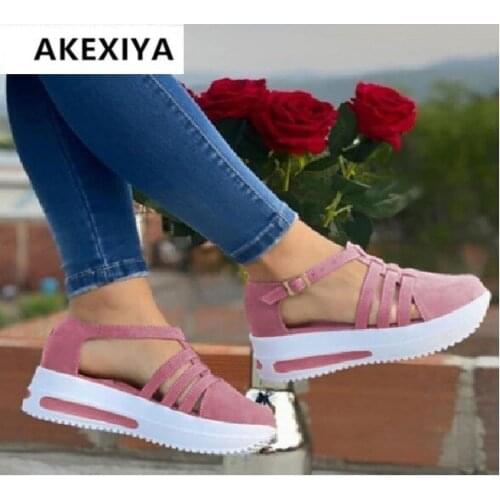 2021 Summer Wedges Shoes for Women Open Toe Beach Female Sandals Multicolor Slingback Sandals Platform Ladies Sandals Plus Size