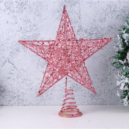 25cm Christmas Tree Iron Star Topper Glittering Christmas Tree Decoration Ornaments )