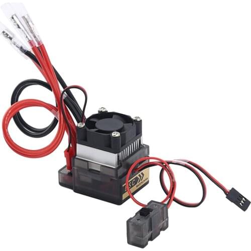 320A Brushed ESC Electronic Motor Speed Control with Cooling Fan & BEC Combo, Support Forward/Reverse/Brake
