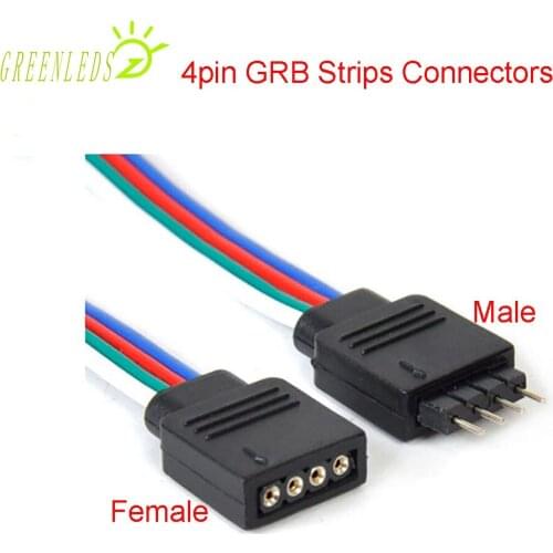 5pcs Female+5pcs Male 4pin RGB Color Strips Connectors for SMD5050 RGB Color Strips