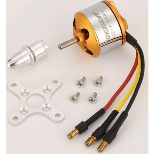 DXW A2212 2212 930KV 2-4S 3.17mm Outrunner Brushless Motor for RC FPV Fixed Wing Drone Airplane Aircraft 1060 Propeller