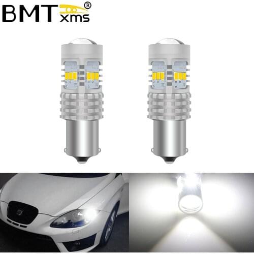 BMTxms Canbus No Error P21W LED DRL Daytime Running Light For Seat Leon 2 3 MK2 MK3 Alhambra Ibiza 6J Xenon White 1500LM