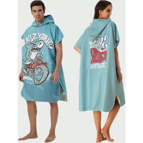 Microfiber Large Beach Towel Wetsuit Changing Robe Swimming Dry Robe Hooded Bath Towels Surf Men Women Poncho Quick Dry Bathrobe