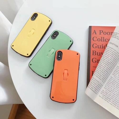 Finger Ring Strap Phone Case For iPhone 8 7 6 6s Plus X XR XS Max 8plus Hide Stand Holder Candy Color Shockproof Cover