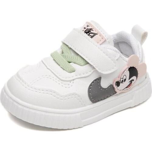Disney new autumn baby toddler shoes boys spring girls casual shoes cartoon Mickey mouse childrens white shoes