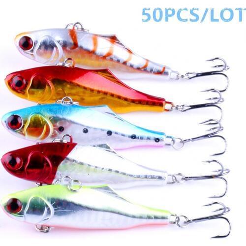 HENGJIA 50pcs/lot Sinking Hard Plastic VIB Fishing Lure 7cm 24g crankbait wobbler swimbait Artificial Vibrator Bass Bait VI026