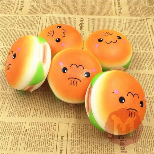 Real life bread toy 10cm reduce pressure Antistress Squishies toys Stress Relief Toy simulation Hamburger Bread Expression toys