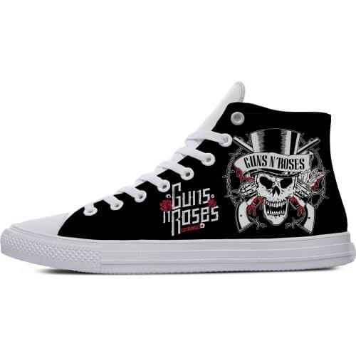 GUNS N ROSE Rock Band Heavy Metal Fashion Funny Casual Cloth Shoes High Top Breathable Lightweight 3D Print Men Women Sneakers