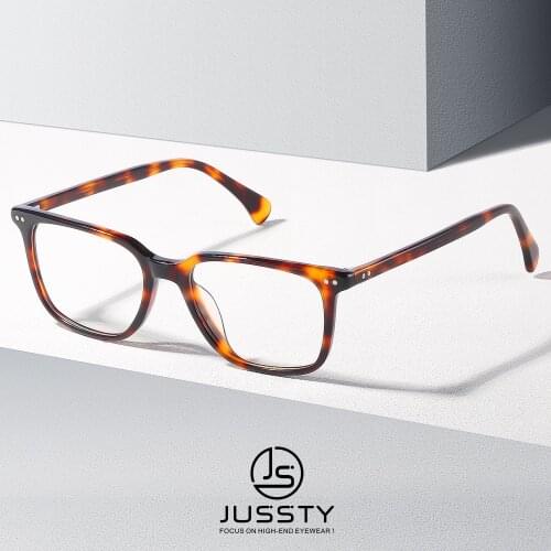 Leopard Retro Optical Eyeglasses Frame Men Acetate Myopia Prescription Glasses Frame Male Vintage Brand Custom Spectacles Frame