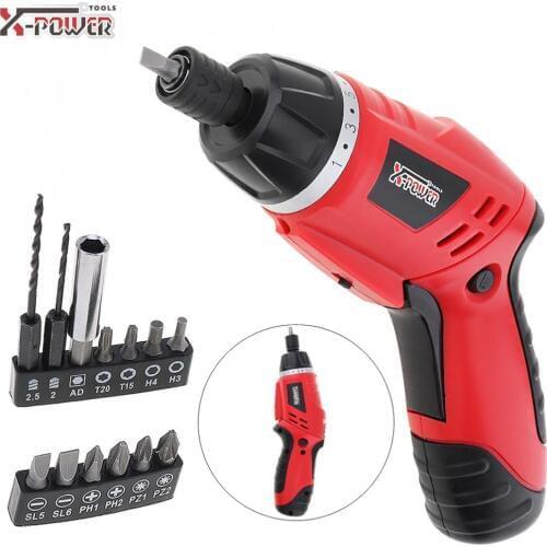 Mini 100~240V Cordless 4.8V Folded Handle Rechargeable Electric Screwdriver LED Lighting and Two-way Rotating Head