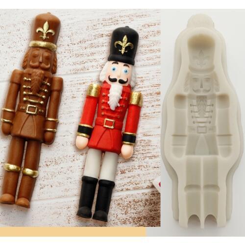 Minsunbak Traditional Nutcracker Solder Silicone Mold Sugarpaste Candy Chocolate Baking Mold Cake Decorating Tool