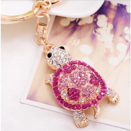 Fashion Creative Tortoise KeyChain Girls Bag Ornaments Car Exquisite Gift Birthday Gift Party Favors Brand New