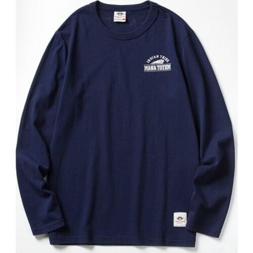 Vomint Mens Solid Color T-shirt Multi-Color Washing Knitted T-shirt Male Autumn Winter T-shirt Cotton Long Sleeve Top MN31203