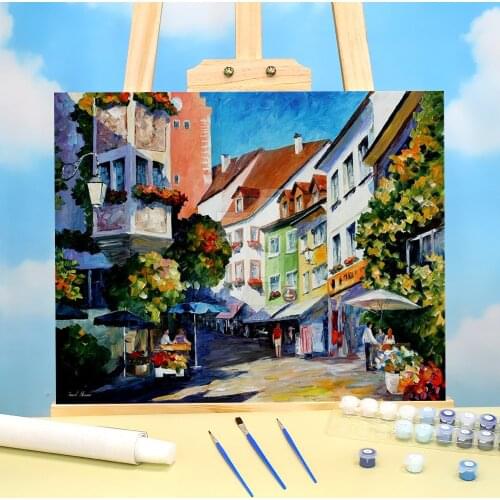 Sunny Meersburg, Germany DIY Painting By Numbers Complete Kit Acrylic Paints 40*50 Canvas s Loft Wall Handiwork