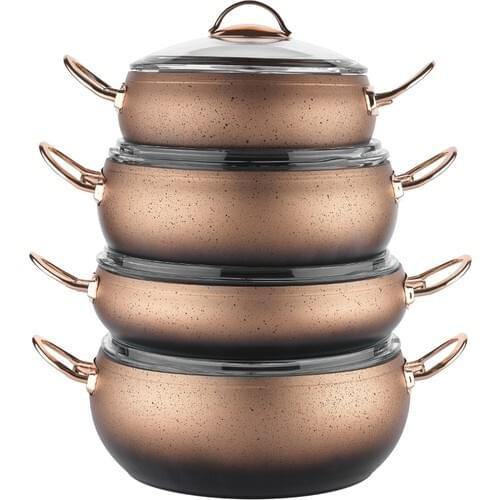 Jogo de panela 8 Piece Cookware Set-Gold ollas de cocina utensílios de cozinha panelas