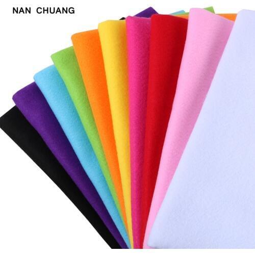 Nanchuang 2mm Soft Felt Fabric Polyester Nonwoven Cloth For DIY Sewing Crafts Dolls Home Decoration Handmade Material 45x45cm