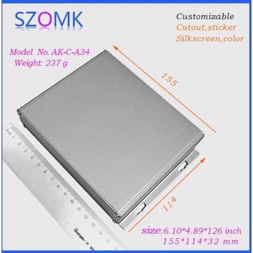 Szomk new arrival aluminum case wall enclosure box (1 pcs) 114*155*32mm extruded amplifier aluminum box, aluminum project case