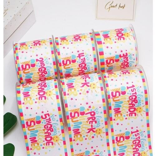 Back To School DIY Handmade Materials Printed Grosgrain Ribbon 50 Yard Per Size 54836