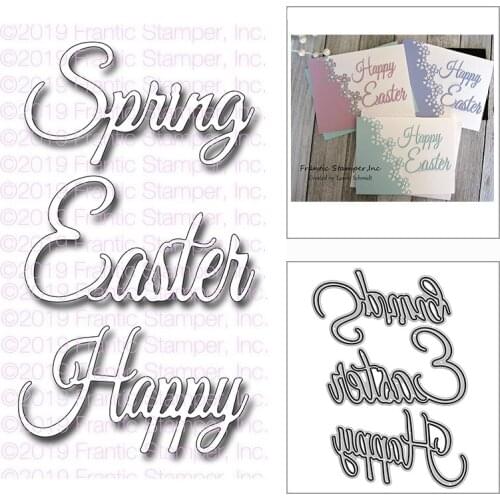 New Happy Easter Spring Greetings Craft Embossing Mold 2021 Metal Cutting Dies for DIY Decorative Scrapbooking Album Card Making