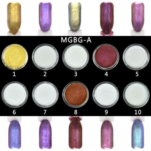 Very shine Mirror Nail Glitter Pigment Powder 1g chameleon mirror Dust Manicure Nail Art Glitter Chrome Powder Decorations, MGBG