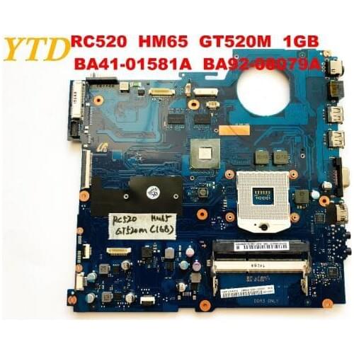 Original For SAMSUNG RC520 laptop motherboard HM65 GT520M 1GB BA41-01581A BA92-08079A tested good free shipping