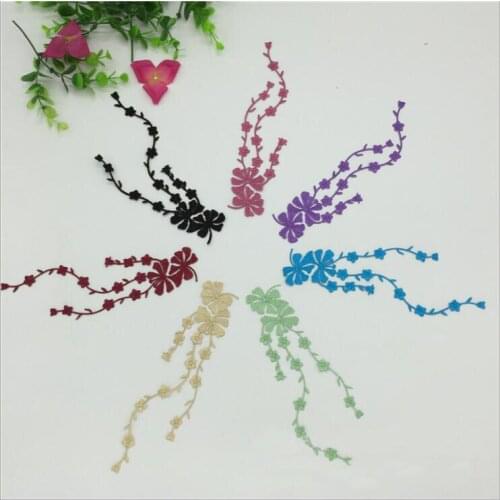 20pcs Patches For Clothing Clover Flower Vine parches bordados Iron On Patch Vintage Embroidered Cheongsam Patchwork Appliques