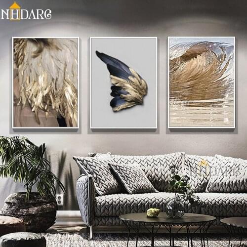 Posters and Prints Canvas Art Painting Feather Scenery Wall Pictures for Living Room Modern Nordic Home Decor