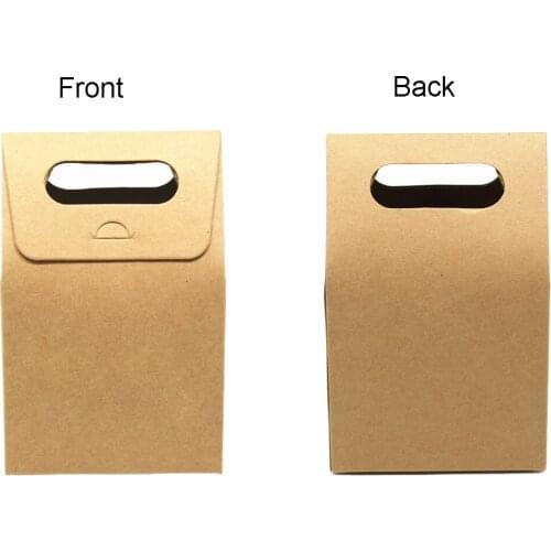 15pcs/lot Blank Kraft Paper Paperboard Box Packaging with Handle Carton Gift Candy Craft Packing for Wedding Party 8 Colors
