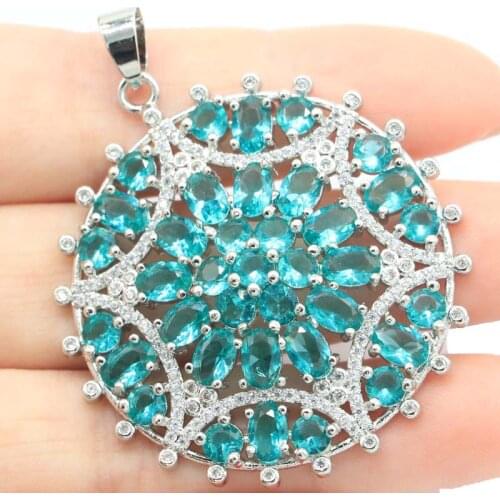 48x45mm Anniversary Big Butterfly Shape White Sapphire Birthday Gift 925 Sterling Silver Pendant