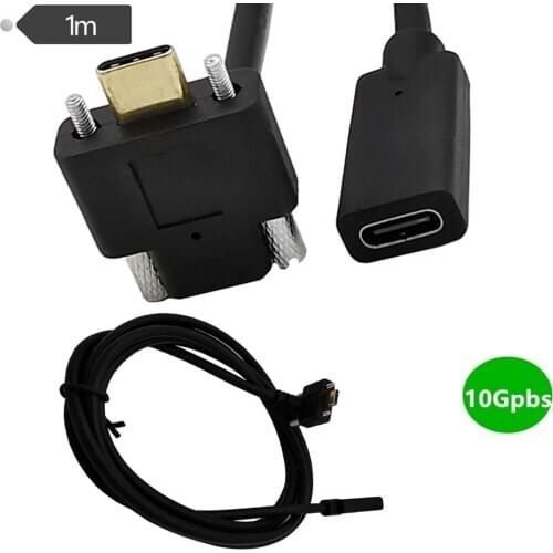 Standard 16-core USB3.1 type-C male-to-female with gold-plated positive bend head fixed screw 10Gpbs data cable
