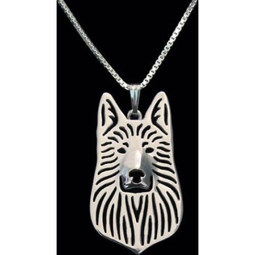Trendy cute German Shepherd dog pendant necklace women gold silver statement pendant