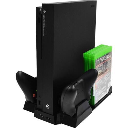 OSTENT Vertical Cooling Cooler Stand Charger Disc Storage for Microsoft Xbox One X Console Controller