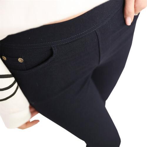 Spring Fall Women Candy Pants Pencil Jeans Ladies Trousers Mid Waist Full Length Fashion Stretch Skinny Female Slim Pants WZ010