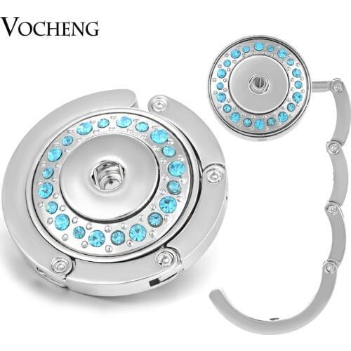 Vocheng Snap Jewelry Alloy Hook 4 Colors Crystal Portable Folding Women Handbag Holder Fit 18mm Charms NN-502