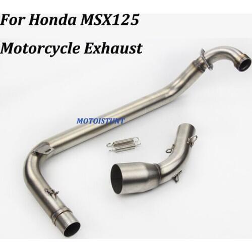 For Honda MSX125 Motorcycle Exhaust Muffler Link Pipe Stainless steel Slip on Fit 51mm Muffler