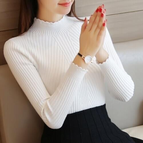 Korean Knitted Sweater Turtleneck Women Winter Autumn Long Sleeve Female Slim Thin Ladies Tops Woman Pullovers Pull Femme Hiver