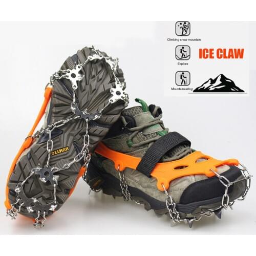 1Pair Steels Teeth Crampons Ice Gripper Snow Climbing Anti Skid Winter Shoes Cover Boots Spikes Grips Cleats Outdoor Accessories