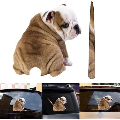 1Pcs Car Stickers Lovely Dog Shake Tail Car Vehicle Reflective Rear Windscreen Wiper Sticker Decor