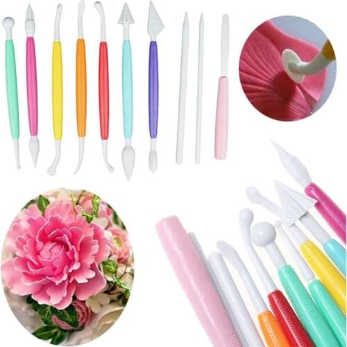 10pcs/set Cake Crafting Tool Plastic Decorating Modelling Tool DIY Fondant Decoration Baking Pen ABS Cake Making Tool Set