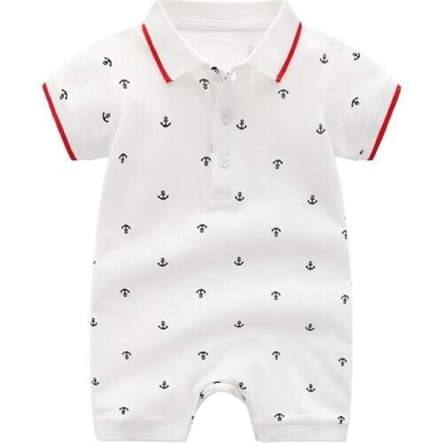 2020 Newborn baby boy summer clothes romper white cotton baby boy jumpsuit outfit 0-3-6-9-12 months baby clothing Ropa de bebe