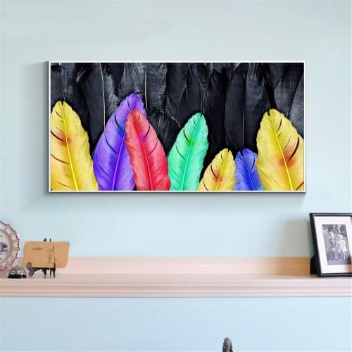 Feather Painting Abstract Wall Art Feathers Poster Hallway Wall Decoration Home Decor Canvas PrintModern Minimalist Freeshipping
