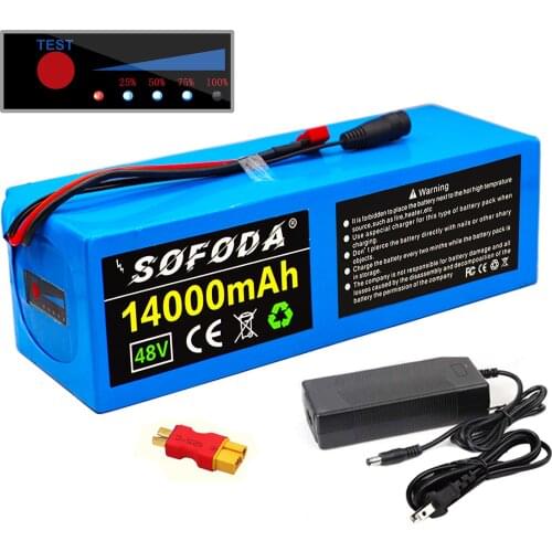 Alalito13S4P 48V battery pack 14Ah High power 18650 li-ion battery FOR electric vehicle ebike bicycle scooter motor With 25A BMS