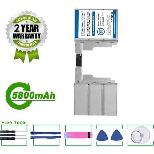 LOSONCOER Battery 5800mAh G3HTA050H G3HTA049H Laptop Battery For Microsoft Surface BOOK 2 15'' Keyboard