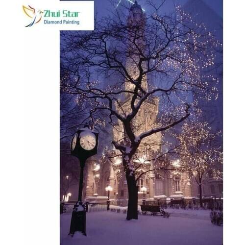 Zhui star 5d diy Diamond embroidery snow city diamond painting Cross Stitch full square drill Rhinestone mosaic home