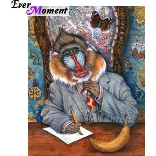 Ever Moment Diamond Painting Gorilla Boss Banana Mosaic Decor For Home Full Square Drill Diamond Embroidery Handmade ASF1830